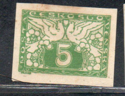 CZECHOSLOVAKIA CESKA CECOSLOVACCHIA 1919 1920 SPECIAL DELIVERY STAMPS DOVES 5h MH - Dienstmarken