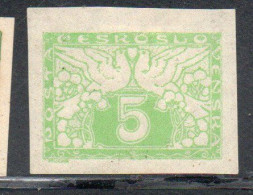 CZECHOSLOVAKIA CESKA CECOSLOVACCHIA 1919 1920 SPECIAL DELIVERY STAMPS DOVES 5h MH - Sellos De Servicio