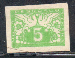 CZECHOSLOVAKIA CESKA CECOSLOVACCHIA 1919 1920 SPECIAL DELIVERY STAMPS DOVES 5h MH - Francobolli Di Servizio