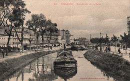 Toulouse - Le Boulevard De La Gare, Péniches Sur Le Canal - Phototypie Labouche Frères - Carte N° 55 - Toulouse
