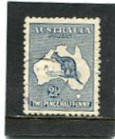 AUSTRALIA - 1913  KANGAROO  2 1/2 D.  1st  WATERMARK   HEAVY COASTLINE  VARIETY  (ASC 9i)  FINE USED - Used Stamps