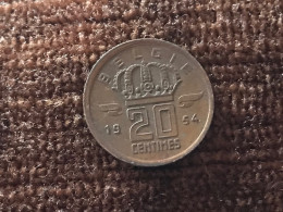 Münze Münzen Umlaufmünze Belgien 20 Centimes 1954 Belgie - 20 Cents