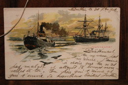 AK 1902 Cpa Dublin Ireland Litho Icebreaker Steamship Brise Glace Ship Bateaux - Other & Unclassified