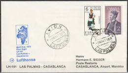 BRD Flugpost / Erstflug LH 191 Boeing 727 Las Palmas - Casablanca 2.4.1971 Ankunftstempel 2.4.1971  ( FP 201) - Premiers Vols