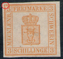 3 Shilling Chromgelb - Schwerin Nr. 2 A Mit DZ/Abart - Ungebraucht Ohne Gummierung - Pracht - Mecklenbourg-Schwerin