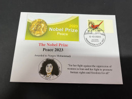 7-10-2023 (3 U 32A) Nobel Peace Prize Awarded In 2023 - 1 Cover - OZ Stamp (postmarked 6-10-2022) - Otros & Sin Clasificación