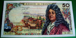 FRANCE BILLET 50 Francs RACINE . 5 11 1971 . ALPHABET O .187 . Numéro Série 67307 - 50 F 1962-1976 ''Racine''