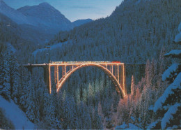 Chemin De Fer Suisse - Rame Arosa-Express Sur Le Viaduc - Opere D'Arte