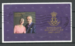 DENMARK Dänemark Danmark 2017 Royal Golden Wedding S/s Joint Issue Denmark, Faroe Islandss/s, Used - Blocks & Sheetlets