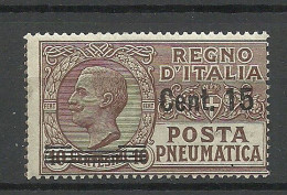 ITALY Italia 1924 Michel 173 * Rohrpost Poste Pneumatica - Posta Pneumatica