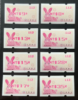 Red Imprint Set ATM Frama Stamp-Taiwan 2023 Year Auspicious Hare Rabbit New Year Unusual - Ungebraucht