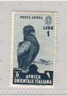 Italian East Africa 1938, Bird, Birds, MH*, Hinge Almost Invisible - Struzzi