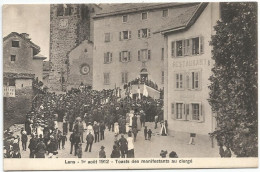 LENS VALAIS 1ER AOUT 1912 TOASTS DE MANIFESTANTS AU CLERGE - Lens