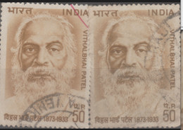 INDIA USED STAMP IN TWO DIFFERENT SHADES ON BIRTH CENTENARY OF VITHALBHAI PATEL,FREEDOM FIGHTER & LAWYER - Verzamelingen & Reeksen