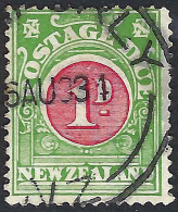 NEW ZEALAND 1928 KGV 1d Rose & Pale Yellow-Green Postage Due SGD34 Used - Usados
