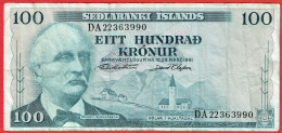 Islande - Billet De 100 Kronur - Tryggvi Gunnarsson - 29 Mars 1961 - P44a - Islande