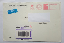 Registered Cover From Duchess Camilla UK To Philippines - Machines à Affranchir (EMA)