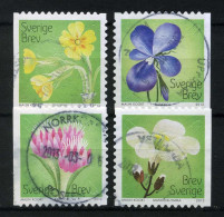 Réf 77 < -- SUEDE 2012 < Yvert N° 2868 à 2871  Ø < Mi 2890-2893 Ø Used -- > Flore Fleurs Violette Primevère Saxifrage - Used Stamps