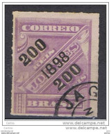 BRASILE:  1898  SOPRASTAMPATO  -  200/100 R. VIOLETTO  US. -  YV/TELL. 92 - Oblitérés