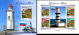 Niger 2022, Lighthouses Of Russia II, 4val In BF +BF - Niger (1960-...)