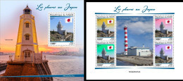 Niger 2022, Lighthouses Of Japan II, 4val In BF +BF - Niger (1960-...)