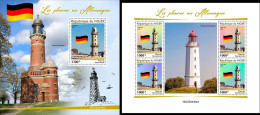 Niger 2022, Lighthouses Of Germany II, 4val In BF +BF - Niger (1960-...)