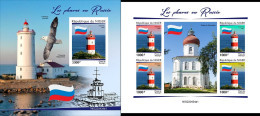 Niger 2022, Lighthouses Of Russia, 4val In BF +BF IMPERFORTED - Niger (1960-...)