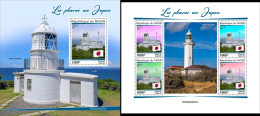 Niger 2022, Lighthouses Of Japan, 4val In BF +BF - Niger (1960-...)