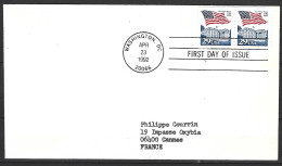 USA. N°2015 De 1992 Sur Enveloppe 1er Jour. Drapeau/Maison Blanche. - Buste