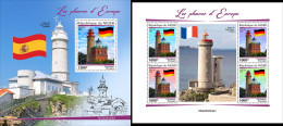 Niger 2022, Lighthouses Of Europe, 4val In BF +BF - Niger (1960-...)