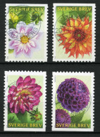 Réf 77 < -- SUEDE 2013 < Yvert N° 2923 à 2926 Ø < Mi 2945-2948 Ø Used -- > Flore Fleurs < Dahlia En Fleur - Used Stamps