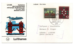FFC Lufthansa  Bremen-London  24/06/1965 - Erst- U. Sonderflugbriefe