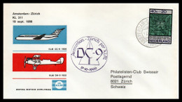 FFC KLM  Amsterdam-Zurich  19/09/1966 - Poste Aérienne