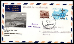 FFC Lufthansa  Beograd-Budapest-Munchen-Frankfurt  26/08/1967 - Covers & Documents