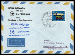 FFC Lufthansa  Hambourg-San Francisco  31/12/1965 - Storia Postale