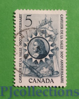 S544 - CANADA 1966 RENE' ROBERT 5c USATO - USED - Gebruikt