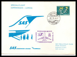 FFC SAS  Copenhagen-Leipzig  09/03/1974 - Airmail