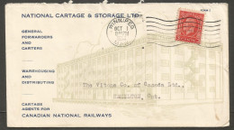 1934 National Cartage Illustrated Advertising Cover 3c Medallion Winnipeg Manitoba - Histoire Postale