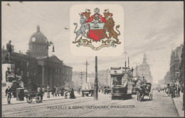 Piccadilly & Royal Infirmary, Manchester, C.1905-10 - CW Faulkner Postcard - Manchester