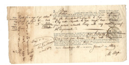 Lettre De Voiture  1829  Transport De Hennebont à Bordeaux   Par " L'Aurore "  ( Cap. Boju ) Fer Des Forges De La Joye - Sonstige & Ohne Zuordnung