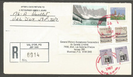 1987 Registered Cover $2.80 Banff/Artifacts Large CDS Val D'Or To Montreal PQ Quebec - Postgeschiedenis