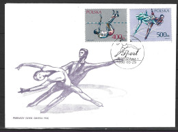 POLOGNE. N°3067 De 1990 Sur Enveloppe 1er Jour. Patinage Artistique. - Kunstschaatsen