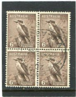 AUSTRALIA - 1942  6d  DEFINITIVE WMK PERF 14x15  BLOCK OF 4  FINE USED SG 190 - Gebraucht