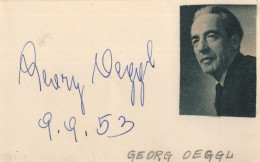 Georg Oeggl Else Liebesberg Austrian Opera Old Hand Signed Autograph - Cantanti E Musicisti