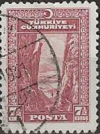 TURKEY 1929 Gorge And River Sakarya - 7½k. - Red FU - Usati