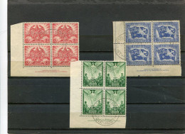 AUSTRALIA - 1946  PEACE   SET  BLOCK OF 4  FINE USED  SG 213/15 - Used Stamps