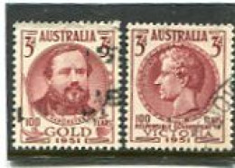 AUSTRALIA - 1951  GOLD  SET  FINE USED  SG 245/46 - Oblitérés