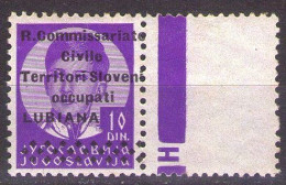 LUBIANA - Italian Occupation - 1941 - Italian Occupation Of Slovenia, Mi 18 I -  No. PLATE - MNH** - Lubiana