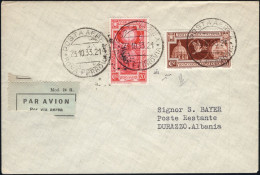 Lotto 74 23/10/1933 - Lettera Per Via Aerea Da Roma Per Durazzo Con Serie Anno Santo 20 C. Carminio + P.A. 50 C. Bruno G - Poststempel (Flugzeuge)