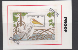 BIRDS - GAMBIA - PELICAN D 12 OFFICIAL PROOF SHEET , SCARCE ITEM SELDON SEEN OR OFFERED - Pélicans